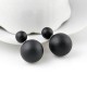 Серьги-шарики в стиле Dior, матовый черный